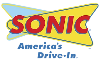 Sonic America's Drive-In logo with colorful design featuring red and yellow colors.