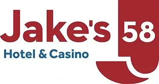 Jake's 58 Hotel & Casino logo with a red and blue design.