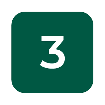 3 icon with green background