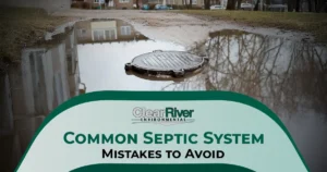 an overflowing septic tank due to neglecting the regular maintenance